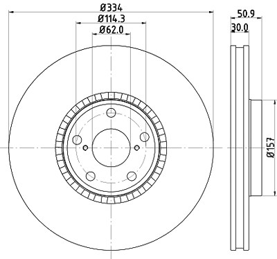 Hella Bremsscheibe [Hersteller-Nr. 8DD355129-831] für Lexus von HELLA