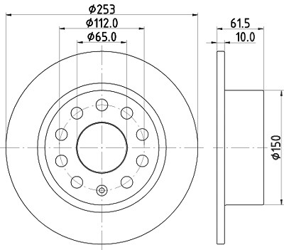 Hella Bremsscheibe [Hersteller-Nr. 8DD355132-281] für Skoda von HELLA