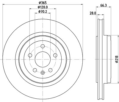 Hella 1x Bremsscheibe [Hersteller-Nr. 8DD355132-901] für Tesla von HELLA