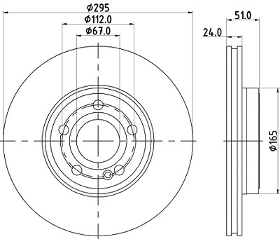 Hella 1x Bremsscheibe [Hersteller-Nr. 8DD355133-381] für Mercedes-Benz von HELLA