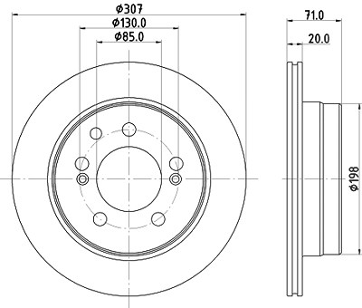 Hella 1x Bremsscheibe [Hersteller-Nr. 8DD355134-911] für Ssangyong von HELLA