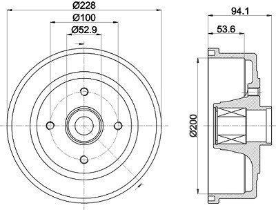 Hella Bremstrommel [Hersteller-Nr. 8DT355302-731] für Opel von HELLA