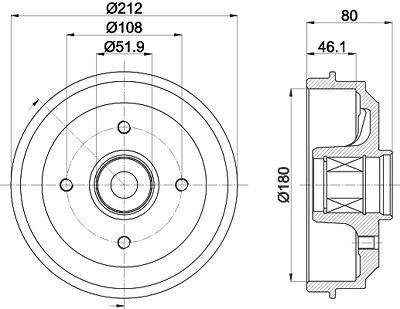 Hella Bremstrommel [Hersteller-Nr. 8DT355302-811] für Citroën, Peugeot von HELLA