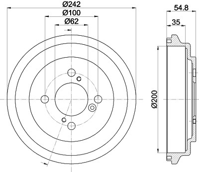 Hella 1x Bremstrommel [Hersteller-Nr. 8DT355303-291] für Suzuki von HELLA