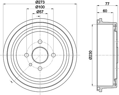 Hella 1x Bremstrommel [Hersteller-Nr. 8DT355303-451] für Opel von HELLA