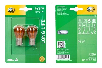 Hella Glühlampe, Blinkleuchte [Hersteller-Nr. 8GA006841-133] für Audi, Abarth, Alfa Romeo, Chevrolet, Chrysler, BMW, Dodge, Citroën, Daihatsu, Daimler von HELLA