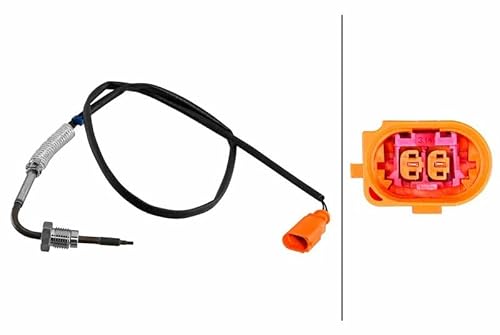 HELLA 6PT 010 376-621 Sensor, Abgastemperatur - 2-polig - geschraubt - Kabel: 740mm von Hella