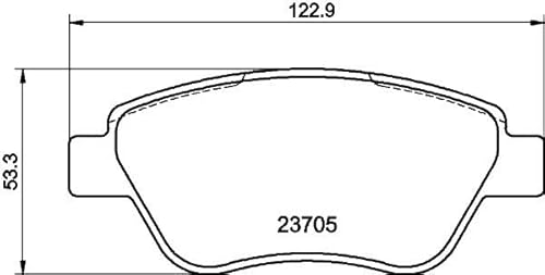 HELLA 8DB 355 025-301 Bremsbeläge - nicht für Verschleißwarnanzeiger vorbereitet - T2631 - für u.a. FIAT von Hella