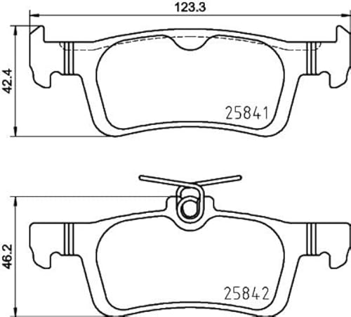 HELLA 8DB 355 031-761 Bremsbeläge - nicht für Verschleißwarnanzeiger vorbereitet - T2710 - für u.a. FORD von HELLA