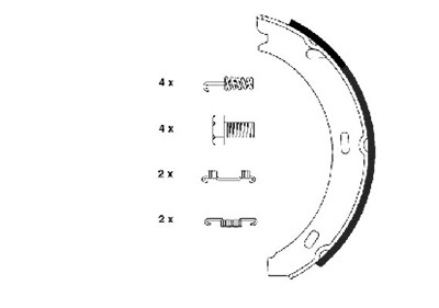 Hella Bremsbackensatz, Feststellbremse [Hersteller-Nr. 8DA355050-301] für Mercedes-Benz von HELLA