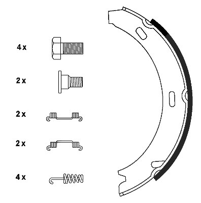 Hella Bremsbackensatz, Feststellbremse [Hersteller-Nr. 8DA355050-341] für Mercedes-Benz von HELLA