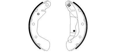 Hella Bremsbackensatz Trommelbremse Hinterachse [Hersteller-Nr. 8DB355002-471] für Opel von HELLA