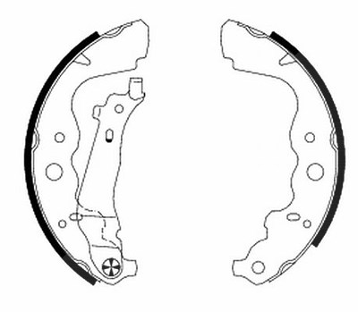 Hella Bremsbackensatz Trommelbremse 228x42 [Hersteller-Nr. 8DB355000-301] für Dacia, Lada, Mercedes-Benz, Renault von HELLA