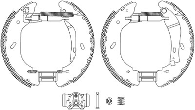 Hella Bremsbackensatz Trommelbremse [Hersteller-Nr. 8DB355005-071] für Ford, Ldv von HELLA