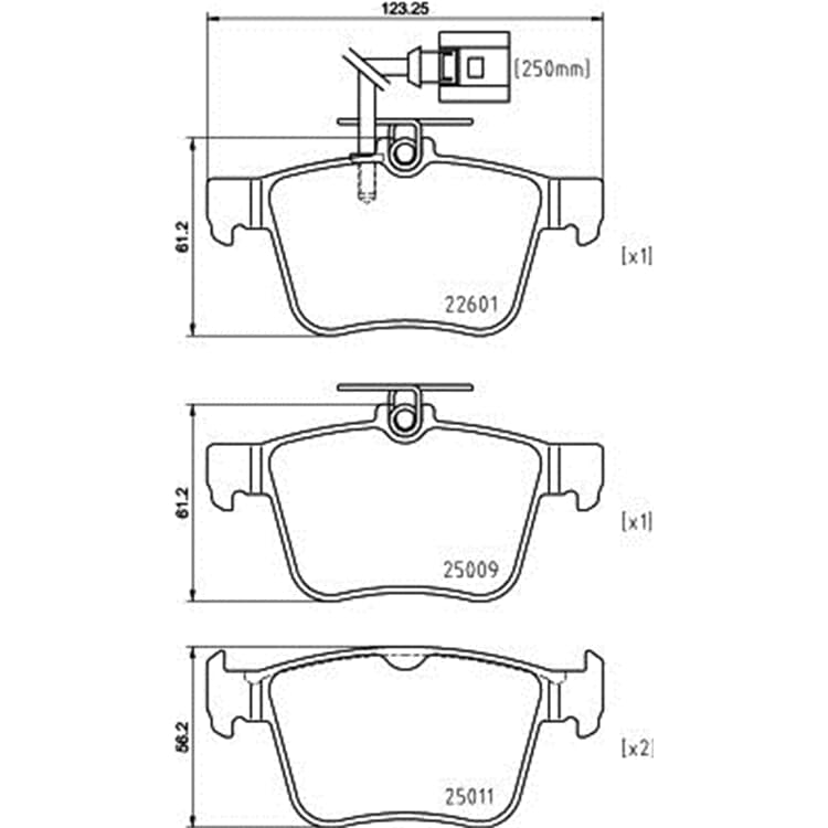 Hella Bremsbel?ge hinten Audi A3 Q3 Tt Seat Ateca von HELLA