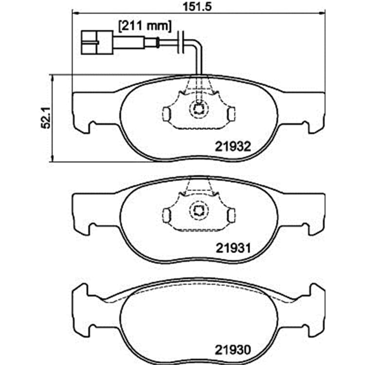 Hella Bremsbel?ge hinten Fiat Brava Bravo Marea Tempra Lancia Delta von HELLA