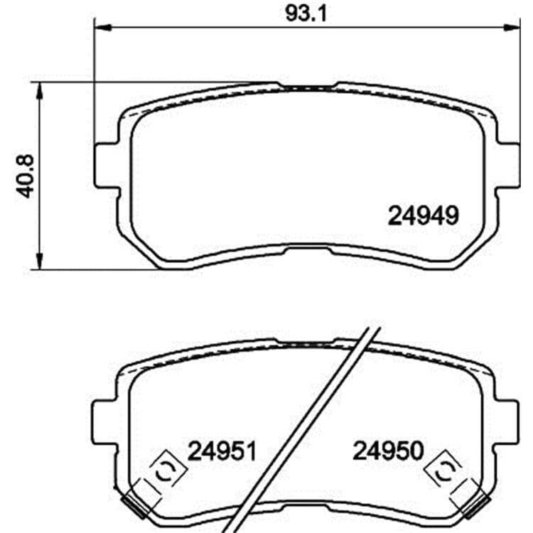 Hella Bremsbel?ge hinten Hyundai I20 von HELLA