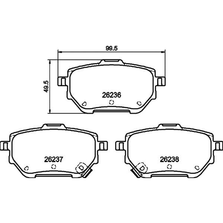 Hella Bremsbel?ge hinten Toyota Corolla Yaris von HELLA