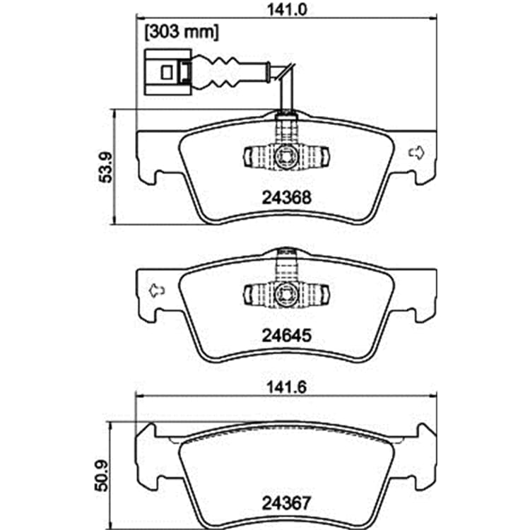 Hella Bremsbel?ge hinten VW California Multivan Transporter von HELLA