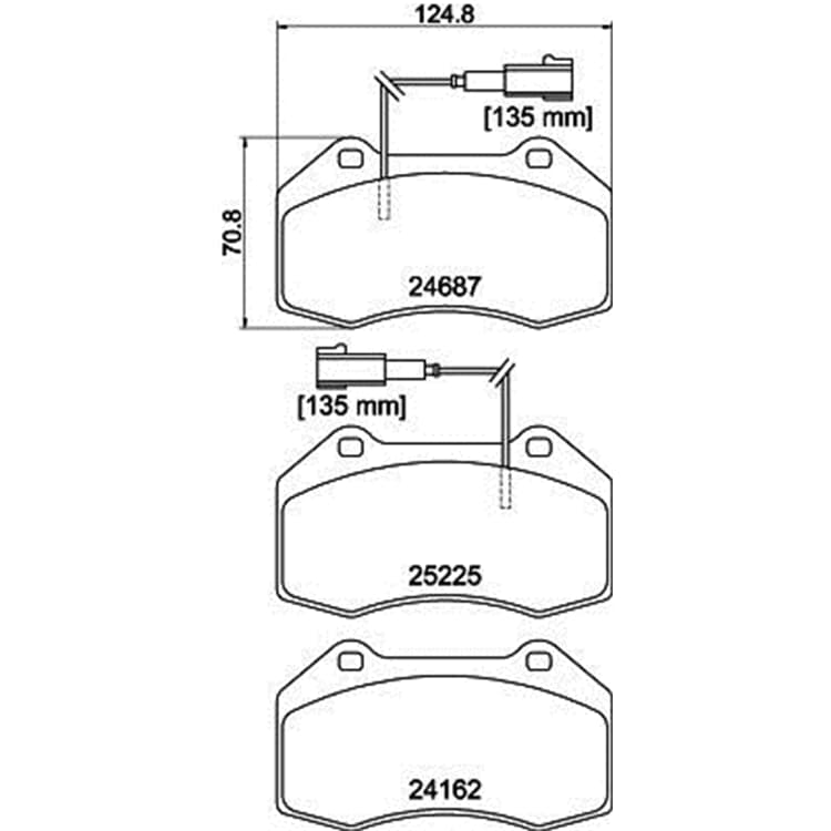 Hella Bremsbel?ge vorne Abarth 500 500c Punto Alfa Romeo Mito von HELLA