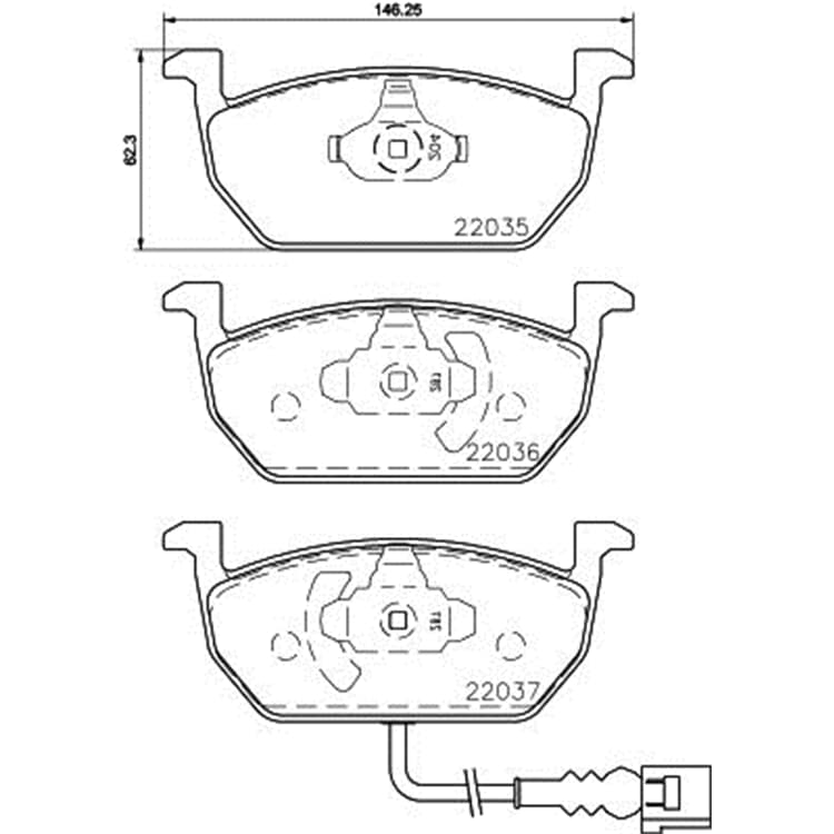 Hella Bremsbel?ge vorne Audi A3 Seat Leon Skoda Octavia VW Golf von HELLA