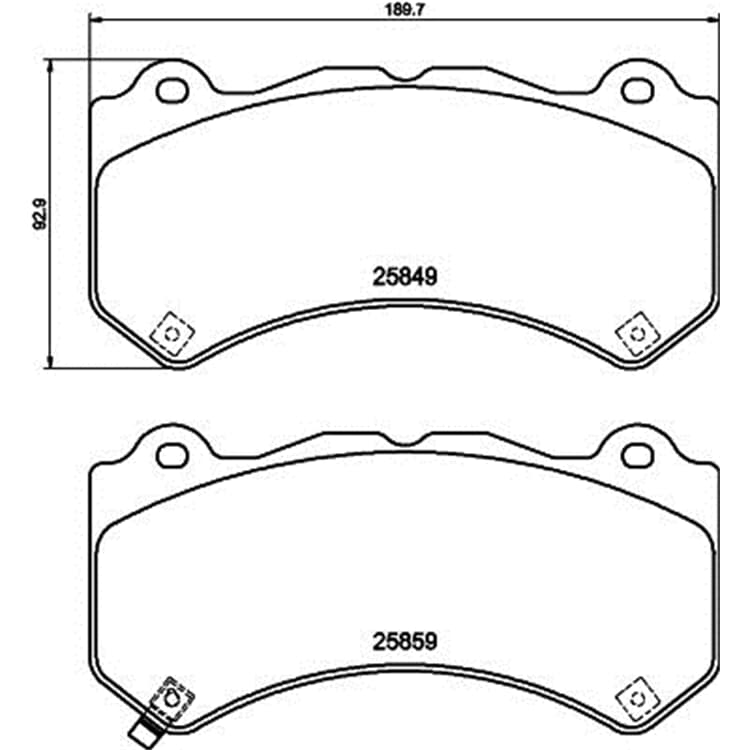 Hella Bremsbel?ge vorne Cadillac Chevrolet Dodge Jeep Nissan von HELLA