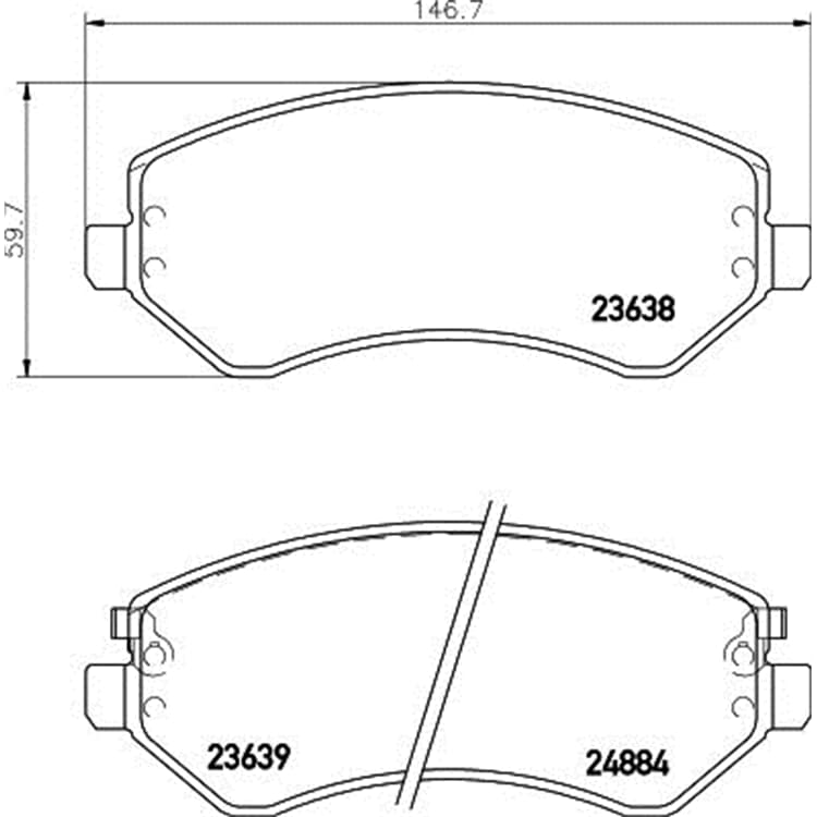 Hella Bremsbel?ge vorne Chrysler Voyager Dodge Caravan Jeep Cherokee von HELLA