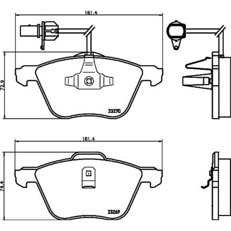 Hella Bremsbel?ge vorne Ford Seat VW von HELLA