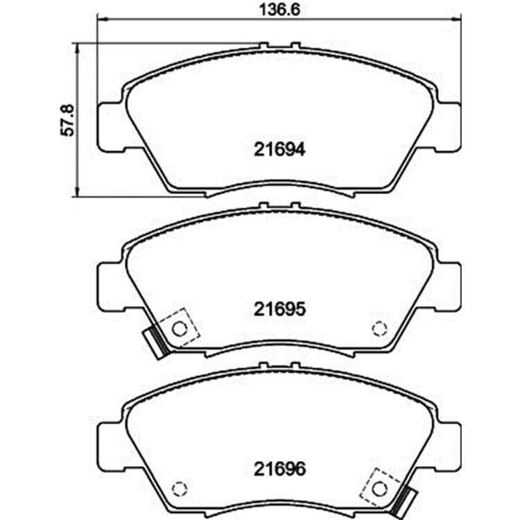 Hella Bremsbel?ge vorne Honda City Civic Crx Insight Integra von HELLA