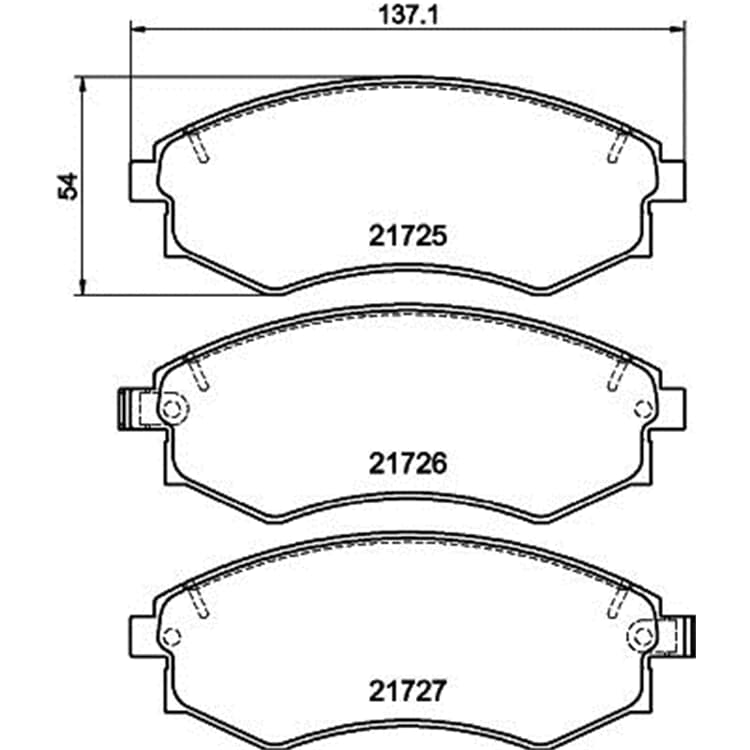 Hella Bremsbel?ge vorne Hyundai Kia Mitsubishi Ssangyong von HELLA