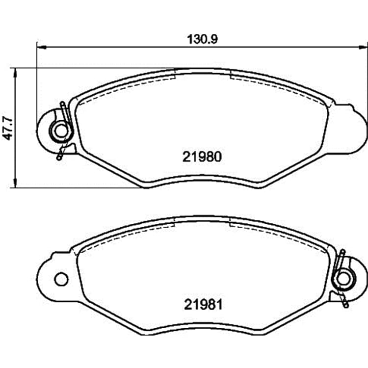 Hella Bremsbel?ge vorne Nissan Kubistar Renault Kangoo von HELLA