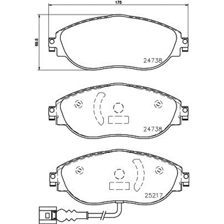 Hella Bremsbel?ge vorne Seat Alhambra VW Cc Golf Passat Sharan T-Roc von HELLA