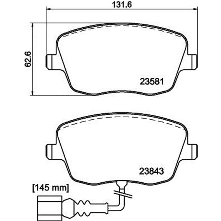 Hella Bremsbel?ge vorne Seat Cordoba Ibiza Skoda Fabia Roomster VW Polo von HELLA