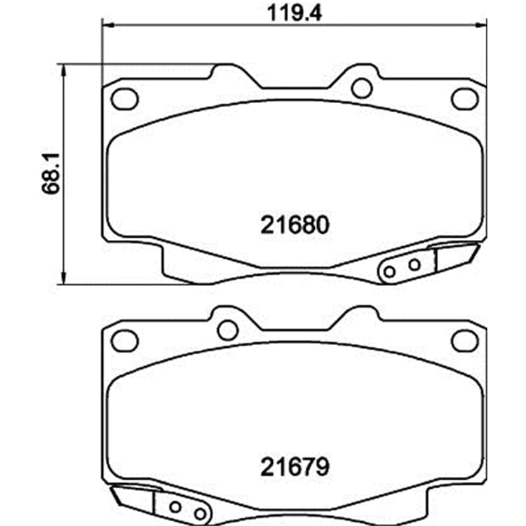 Hella Bremsbel?ge vorne Toyota Fortuner Hilux von HELLA