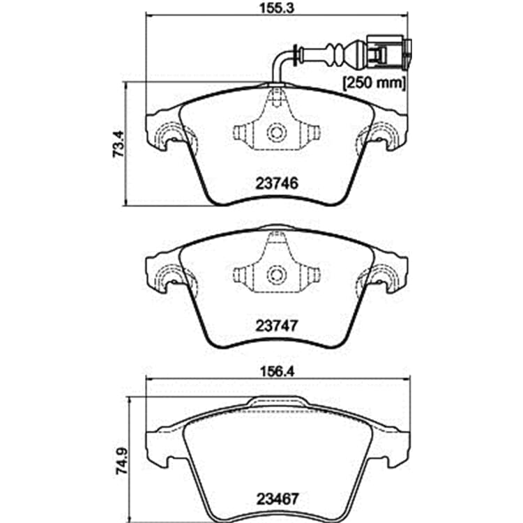 Hella Bremsbel?ge vorne VW California Multivan Transporter von HELLA