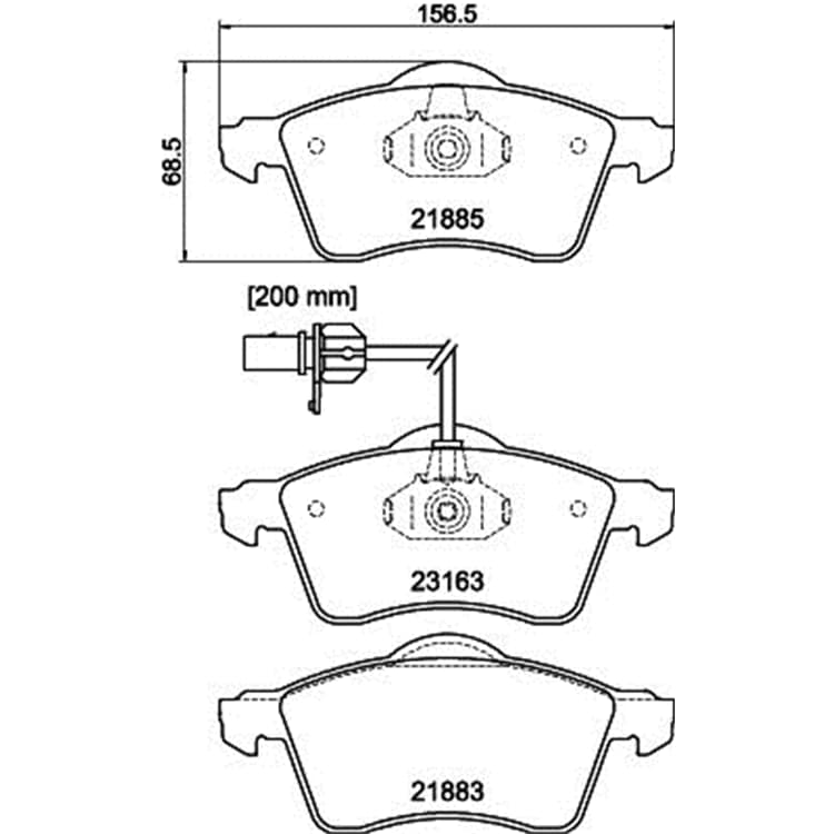 Hella Bremsbel?ge vorne VW California Transporter von HELLA