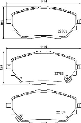 Hella Bremsbeläge vorne (Satz) [Hersteller-Nr. 8DB355037-761] für Toyota von HELLA