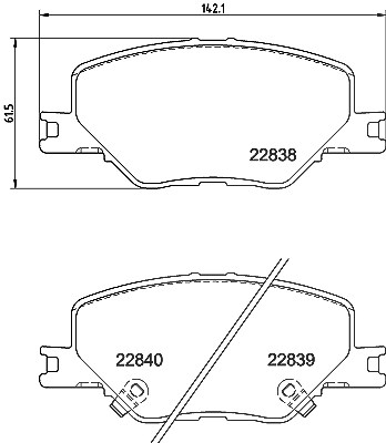 Hella Bremsbeläge vorne (Satz) [Hersteller-Nr. 8DB355039-061] für Opel von HELLA