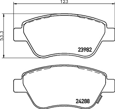 Hella Bremsbelagsatz, Scheibenbremse [Hersteller-Nr. 8DB355012-831] für Fiat, German E Cars, Opel von HELLA