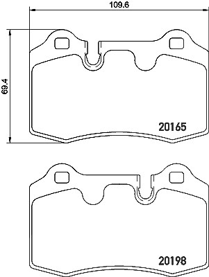 Hella Bremsbelagsatz, Scheibenbremse [Hersteller-Nr. 8DB355015-881] für Aston Martin von HELLA