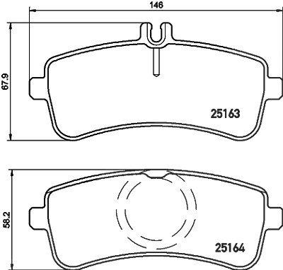 Hella Bremsbelagsatz, Scheibenbremse [Hersteller-Nr. 8DB355021-371] für Mercedes-Benz von HELLA