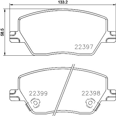 Hella Bremsbelagsatz, Scheibenbremse [Hersteller-Nr. 8DB355025-111] für Fiat von HELLA