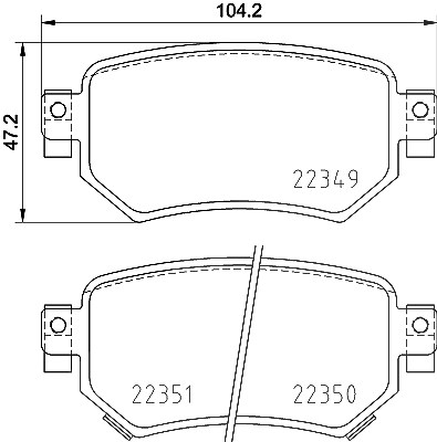 Hella Bremsbelagsatz, Scheibenbremse [Hersteller-Nr. 8DB355025-561] für Mazda von HELLA