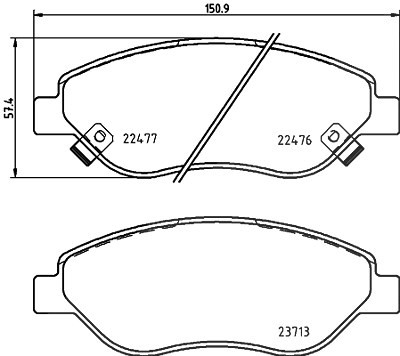 Hella Bremsbelagsatz, Scheibenbremse [Hersteller-Nr. 8DB355025-631] für Fiat von HELLA