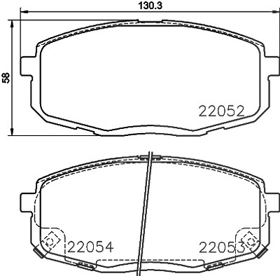 Hella Bremsbelagsatz, Scheibenbremse [Hersteller-Nr. 8DB355025-791] für Hyundai von HELLA