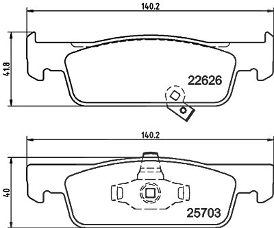 Hella Bremsbelagsatz, Scheibenbremse [Hersteller-Nr. 8DB355025-841] für Smart von HELLA