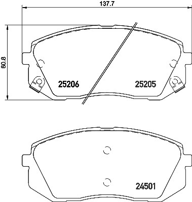 Hella Bremsbelagsatz, Scheibenbremse [Hersteller-Nr. 8DB355025-981] für Hyundai, Kia von HELLA