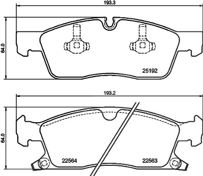 Hella Bremsbelagsatz, Scheibenbremse [Hersteller-Nr. 8DB355039-961] für Jeep von HELLA