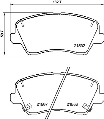 Hella Bremsbelagsatz, Scheibenbremse [Hersteller-Nr. 8DB355039-971] für Hyundai, Kia von HELLA