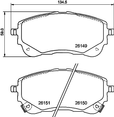 Hella Bremsbelagsatz, Scheibenbremse [Hersteller-Nr. 8DB355040-191] für Suzuki, Toyota von HELLA